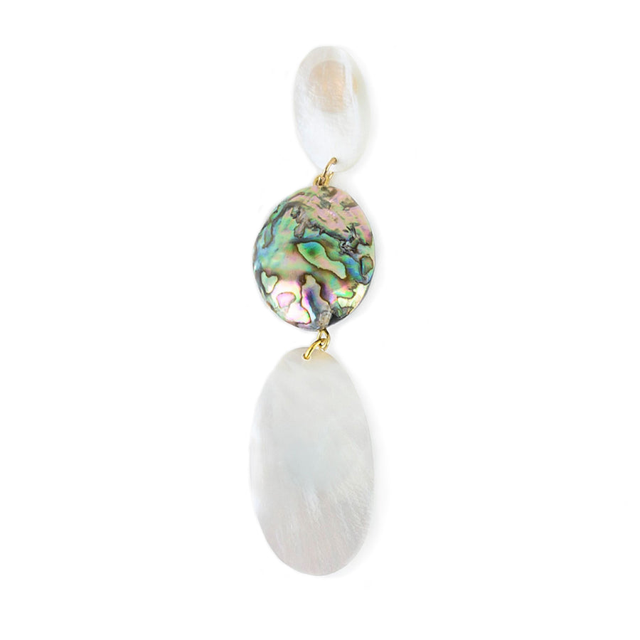 MOP DANGLE AND ABALONE ACCENT EARRINGS