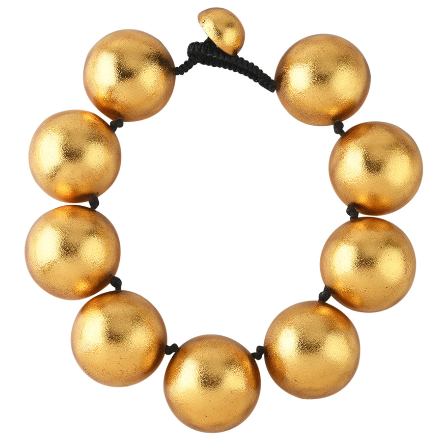 DOME SHAPED STATEMENT NECKLACE. GOLD