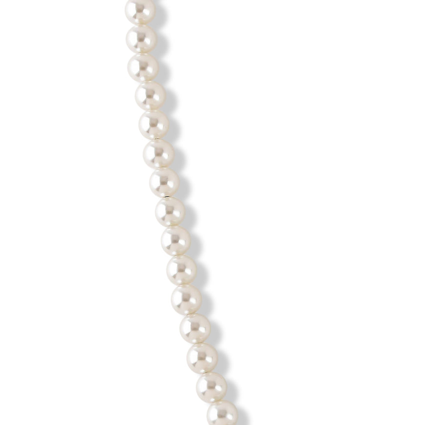 FAUX PEARL AND BLACK FACETED RESIN PENDANT
